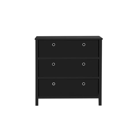 Traditional Elegance EZhome Foldable Furniture 3 Drawer Single Dresser 31” x 31” x 19” - Black