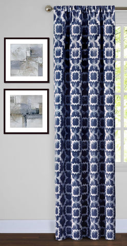 Traditional Elegance Lara Window Curtain Panel - 54x84 - Navy