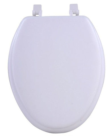 Traditional Elegance Elite 19 Inch Soft Elongated Vinyl Toilet Seat - White