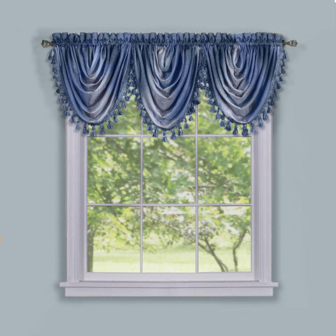 Traditional Elegance Ombre Waterfall Valance - Blue