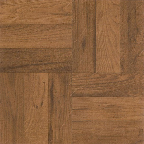 Traditional Elegance Madison 3 Finger Med. Oak Parquet 12x12 Self Adhesive Vinyl Floor Tile - 20 Tiles/20 sq. ft.