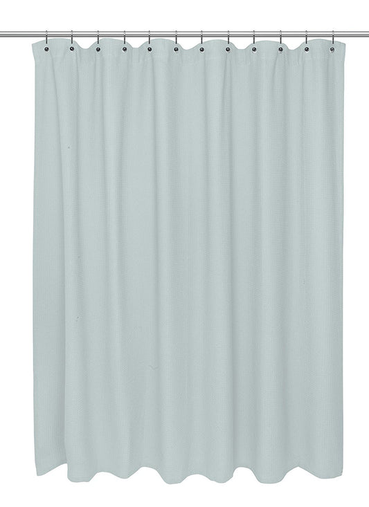 Park Avenue Deluxe Collection Park Avenue Deluxe Collection Standard Size 100% Cotton Waffle Weave Shower Curtain spa blue.