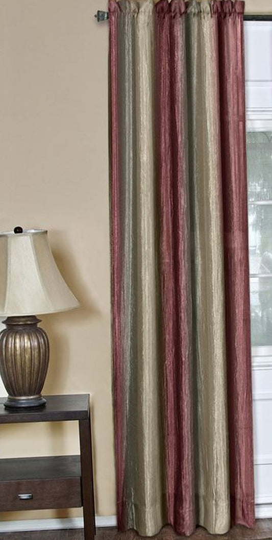 Traditional Elegance Ombre Window Curtain Panel 50x63 - Burgundy