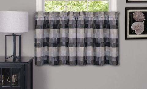 Traditional Elegance Yale - Window Curtain Tier Pair - 57x36 Black