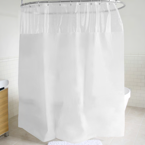 Royal Bath PEVA Non-Toxic Peekaboo Window Shower Curtain (70" x 72") - White