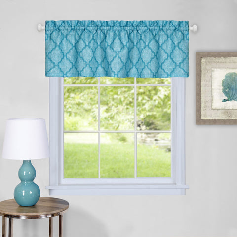 Traditional Elegance Viola Window Curtain Valance - 58x14 - Turquoise