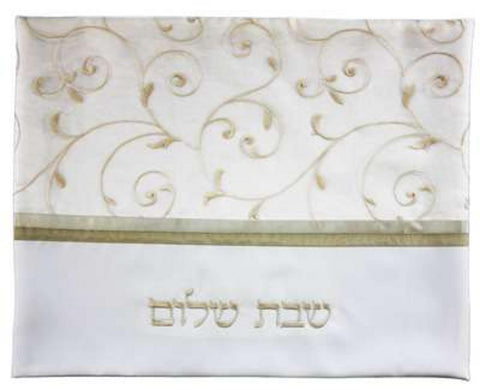 Ben and Jonah Challah Cover-20" X 16"-Gold/Silver/White Design