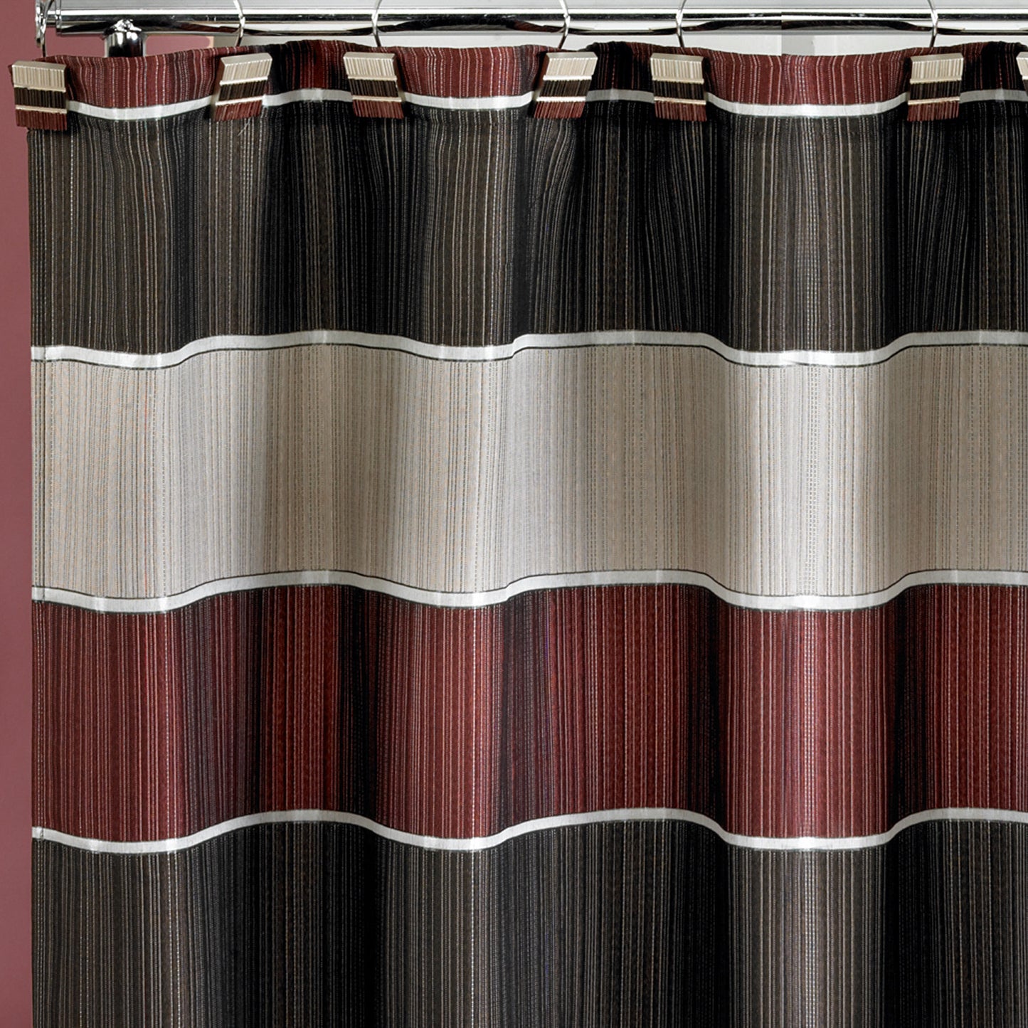 Royal Bath Traditional Chic Striped Fabric Shower Curtain (70" x 72")