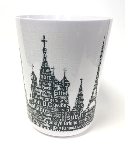 Royal Bath Metro Landmarks Wastebasket (9.75"H x 8"Dia Top)