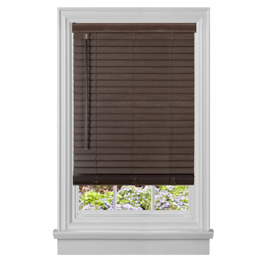 Traditional Elegance Cordless Madera Falsa 2" Faux Wood Plantation Blind 33x64 - Mahogany