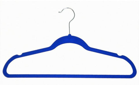 Traditional Elegance Velvet Anti-Slip Hangers - Blue