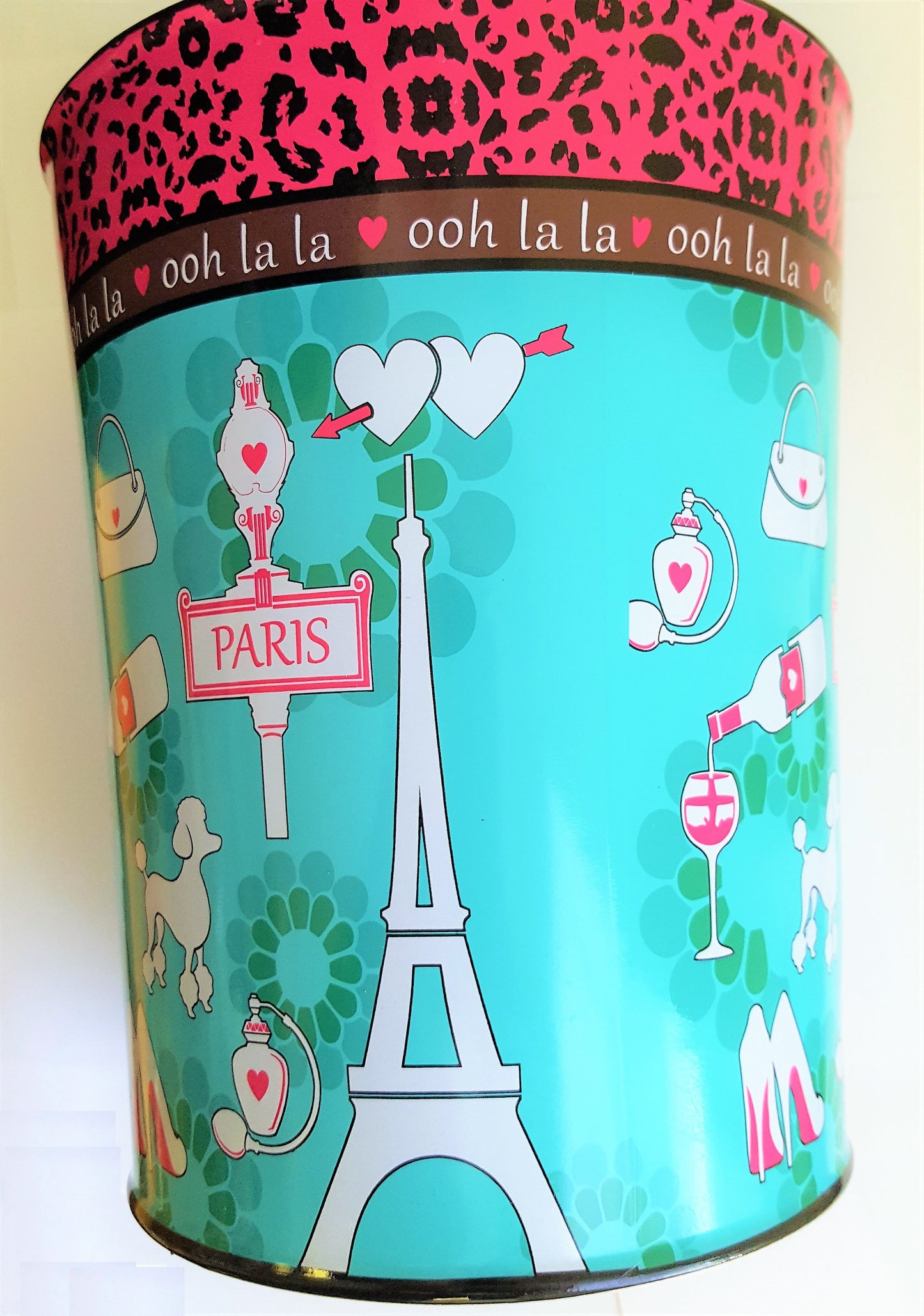 Royal Bath Ooh La LA Paris Glamour Heavy Resin Waste Basket (10"H x 7.75"Dia)