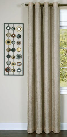 Traditional Elegance Trinia - Lined Grommet Window Curtain Panel - 50x84 Tan