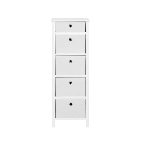 Traditional Elegance EZhome Foldable Furniture 5 Drawer Lingerie Chest 45” x 16” x 19” - White