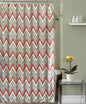 Royal Bath Chevron Paisley Canvas Fabric Shower Curtain (70" x 72") with Roller Hooks -