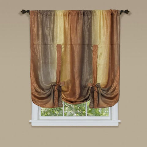 Traditional Elegance Ombre Window Curtain Tie Up Shade 50x63 - Autumn