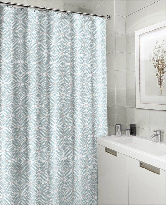 Royal Bath Get Squared Mosaico Canvas Fabric Shower Curtain (70" x 72") - Turquoise