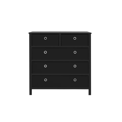 Traditional Elegance EZhome Foldable Furniture Split Drawer Single Dresser 31” x 31” x 19” - Black