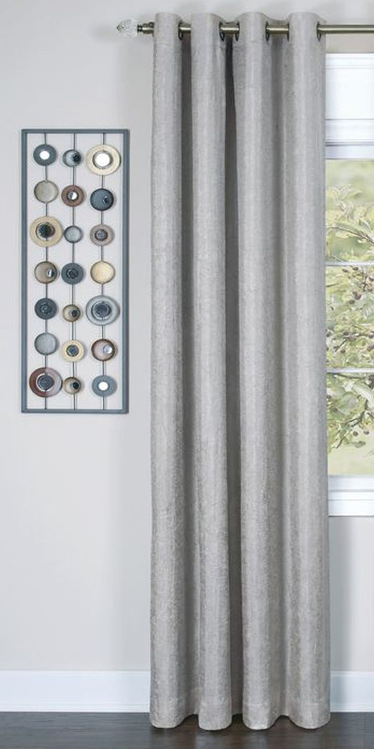 Traditional Elegance Trinia - Lined Grommet Window Curtain Panel - 50x63 Silver