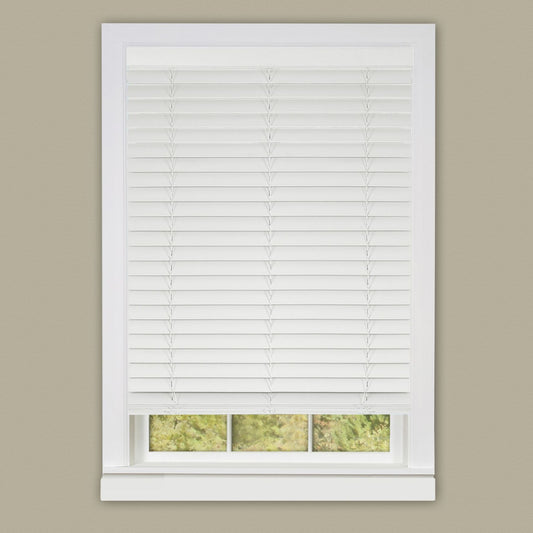 Traditional Elegance Cordless Madera Falsa 2" Faux Wood Plantation Blind 36x64 - White