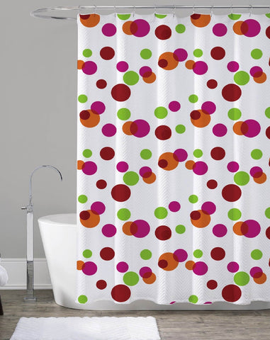 Royal Bath Summer Polka Dot Canvas Fabric Shower Curtain (70" x 72")