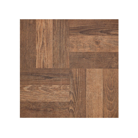 Traditional Elegance Elite 12x12 2.0mm Self Adhesive Vinyl Floor Tile - Walnut Parquet - 9 Tiles/9 sq. ft.