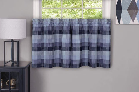 Traditional Elegance Yale - Window Curtain Tier Pair - 57x36 Blue