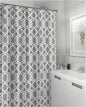 Royal Bath Grey Geometric Canvas Fabric Shower Curtain (70" x 72")