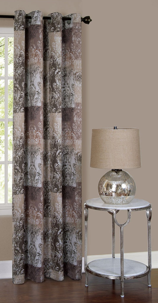 Traditional Elegance Rena Grommet Window Curtain Panel 50x63 - Brown