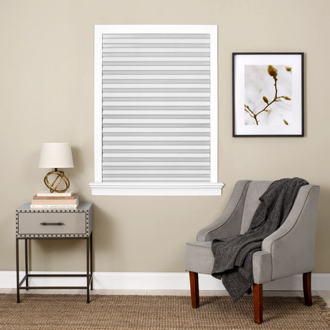 Traditional Elegance Cordless 1-2-3 Vinyl Room Darkening Pleated Window Shade - 48x75 - White