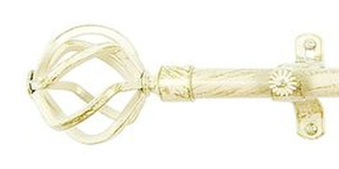 Traditional Elegance Decorative Rod & Finial Jonah White/Gold 48-86