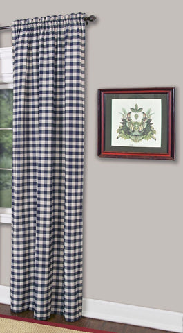 Traditional Elegance Buffalo Check Window Curtain Panel - 42x84 - Navy