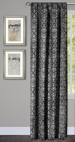 Traditional Elegance Park Ave Window Curtain Panel - 54x63 - Black