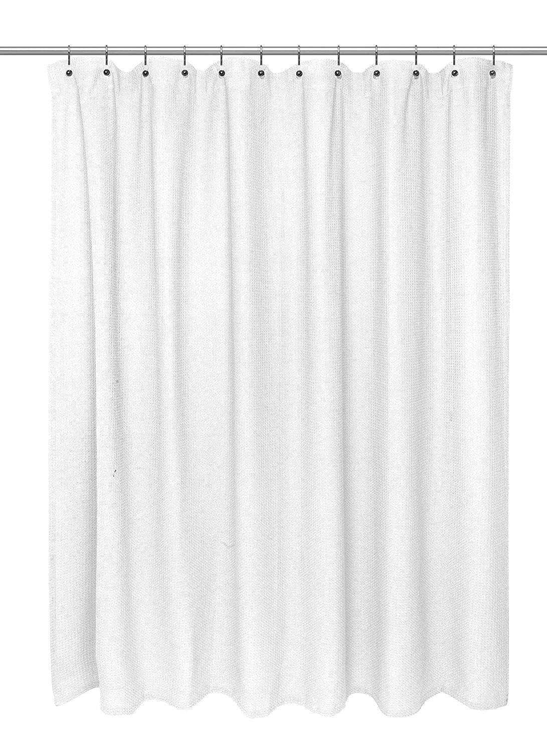 Park Avenue Deluxe Collection Park Avenue Deluxe Collection Standard Size 100% Cotton Chevron Weave Shower Curtain white.