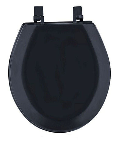 Traditional Elegance Elite 17 Inch Standard Wood Toilet Seat - Black