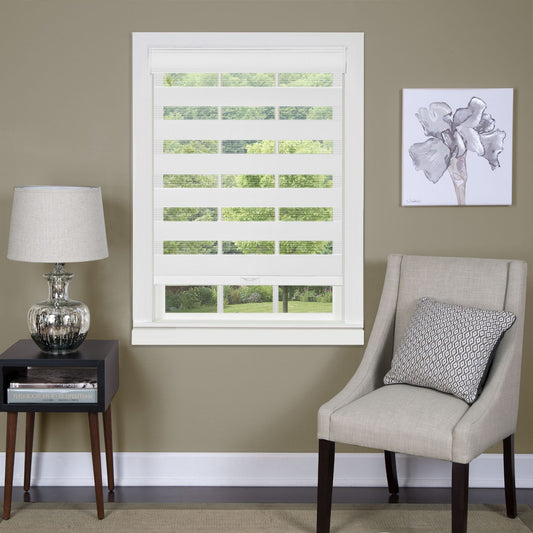 Traditional Elegance Cordless Sublime Sheer Double Layered  Shade 35x72 - White
