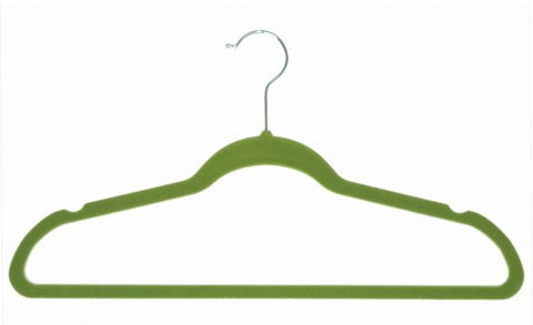 Traditional Elegance Velvet Anti-Slip Hangers - Green