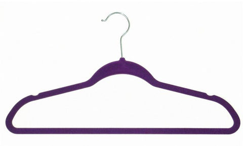 Traditional Elegance Velvet Anti-Slip Hangers - Purple