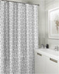 Royal Bath Get Squared Mosaico Canvas Fabric Shower Curtain (70" x 72") - Grey