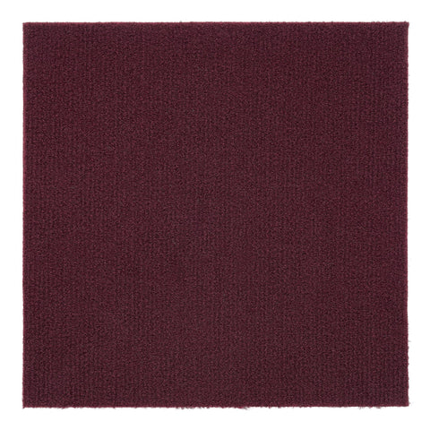 Traditional Elegance Madison 12x12 Self Adhesive Carpet Floor Tile - 12 Tiles/12 sq. Ft. - Burgundy