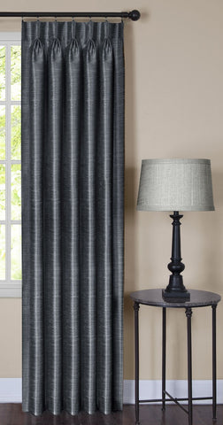 Traditional Elegance Eclipse Pinch Pleat Window Curtain Panel - 34x84 - Slate