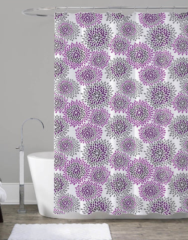 Royal Bath Purple Petal Burst Canvas Fabric Shower Curtain (70" x 72")