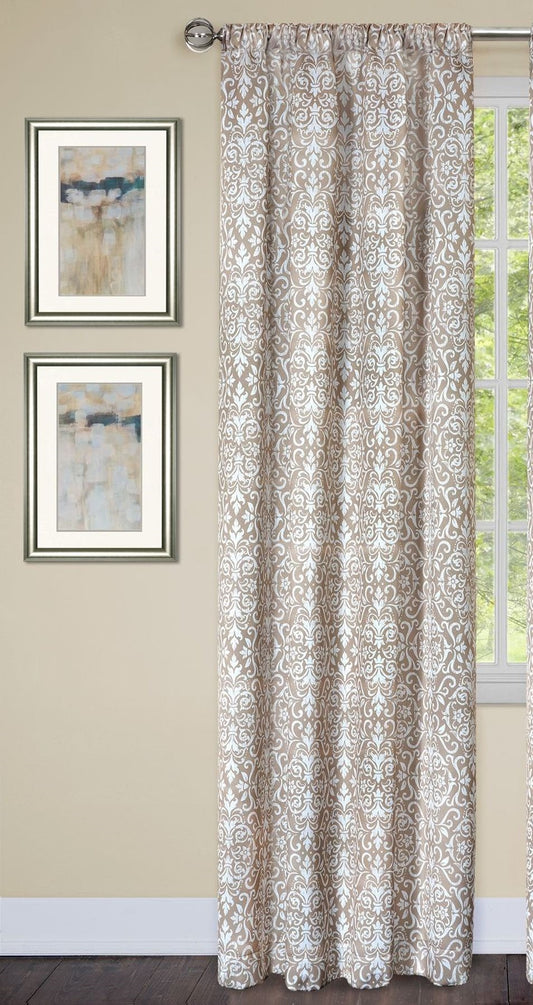 Traditional Elegance Park Ave Window Curtain Panel - 54x63 - Taupe